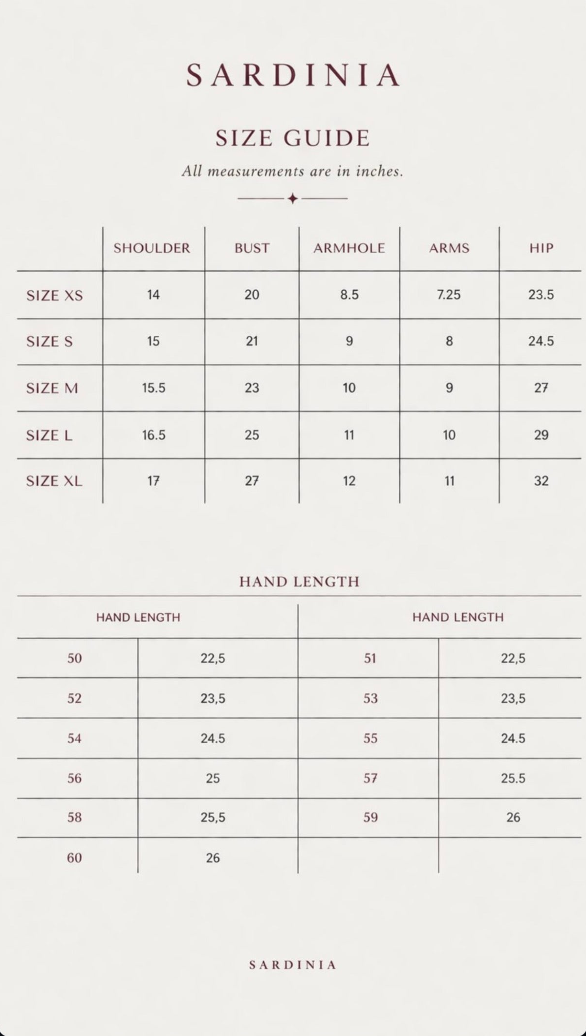 Size guide